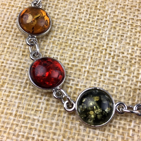 New Simulated Amber Toggle Bracelet 6 1/2 & 7 - Picture 6 of 8